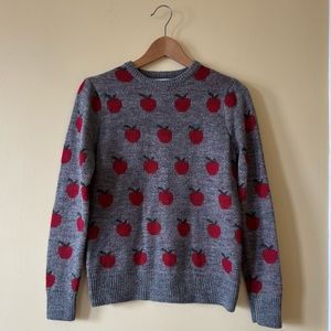 Kiel James Patrick Gray and Red Apple Sweater